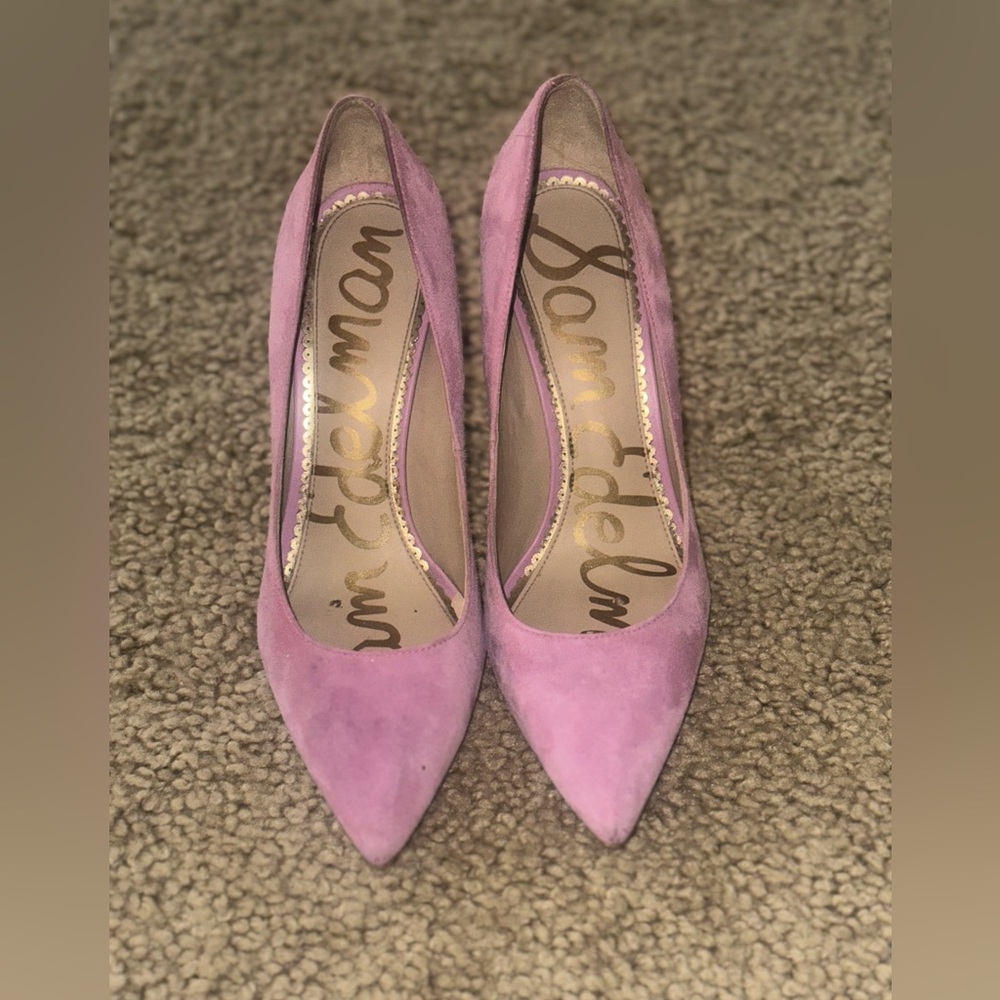 Sam Edelman pink velvet heels